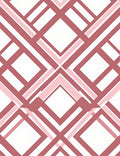 Pink White Geometric Diagonal Design Rug