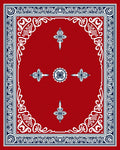 Classic Red White Blue Floral Medallion Rug