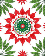 Bold Floral Medallion Pattern Rug