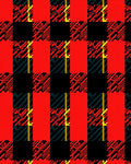 Bold Red Black Plaid Pattern Rug