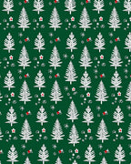 White Evergreen Forest Pattern Rug