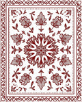 Drawn Floral Mandala With Border Design Rug