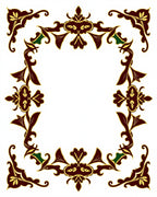 Ornate Floral Scrollwork Design Rug