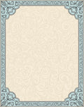 Classic Light Blue Swirl Pattern Frame Rug