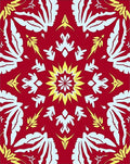 Bold Red Floral Sunburst Pattern Rug