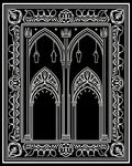 Gothic Archway Ornate Line Art Rug