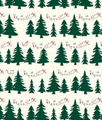 Forest Green Pine Tree Pattern Rug