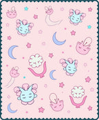 Cute Bunny Moon Star Pattern Rug