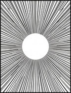 Radial Sunburst Line Art Design Rug
