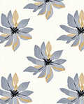 Stylized Gray Gold Floral Pattern Rug