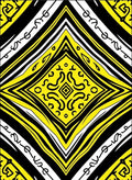 Bold Yellow 2 Tone Geometric Paisley Rug