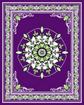 Purple Mandala Border Floral Rug