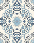 Ornate Floral Scrollwork Pattern Rug