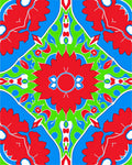 Bold Geometric Floral Tile Design Rug