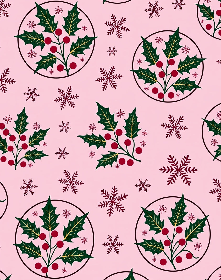 Holly Berry And Snowflake Pattern Rug
