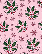 Holly Berry And Snowflake Pattern Rug