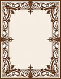Ornate Scrollwork Border Design Rug