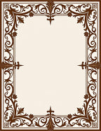 Ornate Scrollwork Border Design Rug