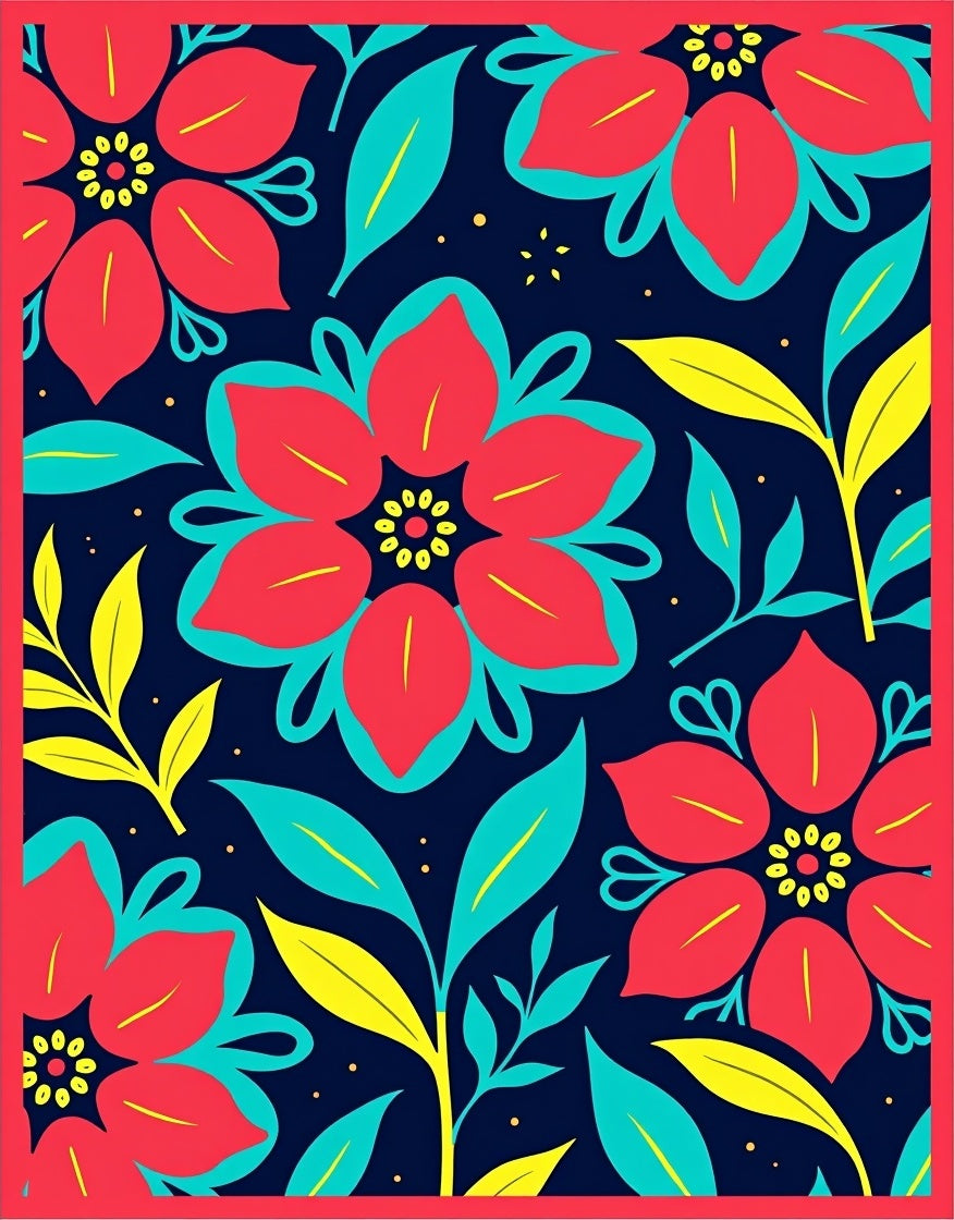 Bold Floral Design With Nature Motifs Rug