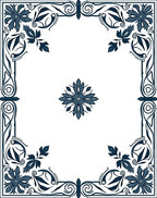 Art Nouveau Floral Border Design Rug