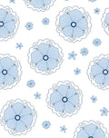 Delicate Blue Floral Pattern Design Rug