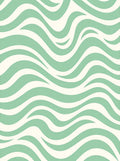 Aqua Cream Abstract Swirl Pattern Rug