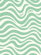 Aqua Cream Abstract Swirl Pattern Rug