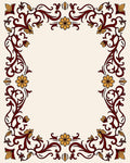 Ornate Floral Vine Border Design Rug