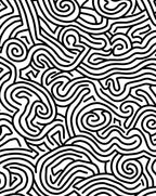 Black White Swirling Lines Pattern Rug