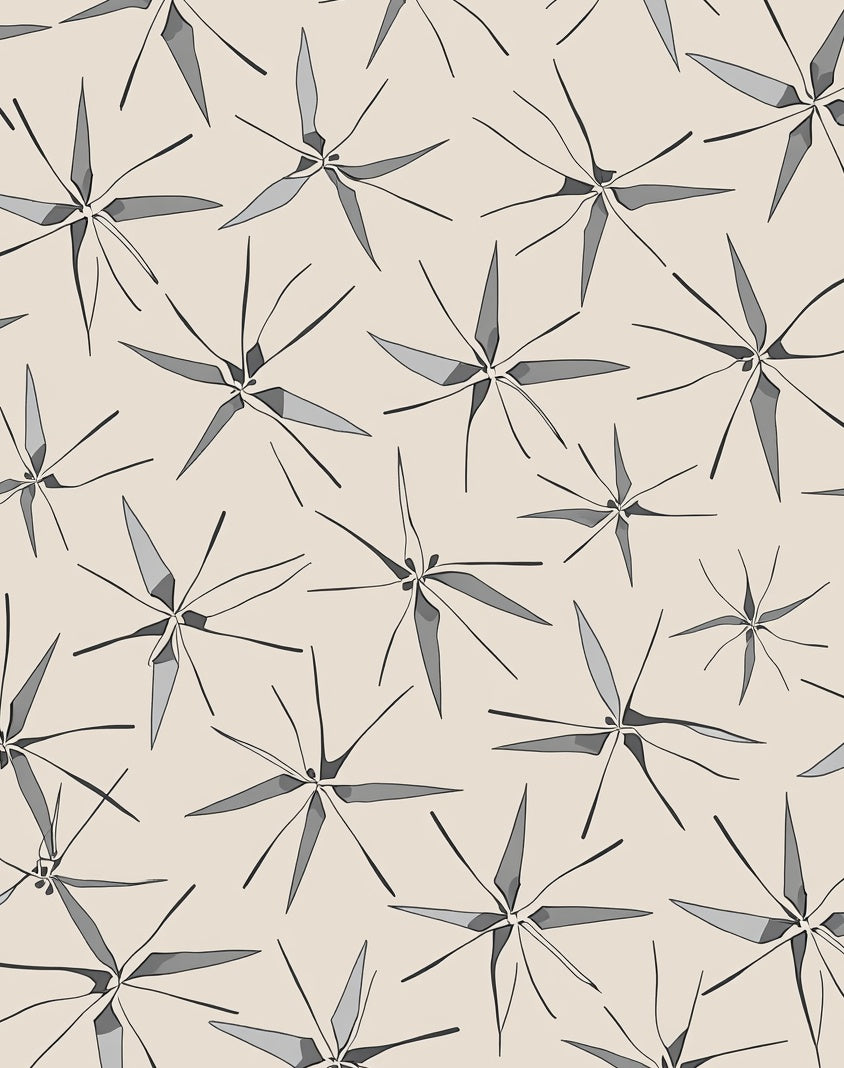 Abstract Starburst Gray Pattern Rug