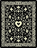 Elegant Black Ivory Heart Border Rug