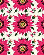 Vibrant Hot Pink Floral Arrangement Rug