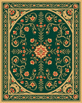 Ornate Floral Arabesque Medallion Rug