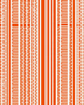 Orange White Striped Geometric Pattern Rug