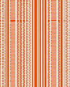 Orange White Striped Geometric Pattern Rug
