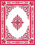 Classic Red Floral Border Pattern Rug