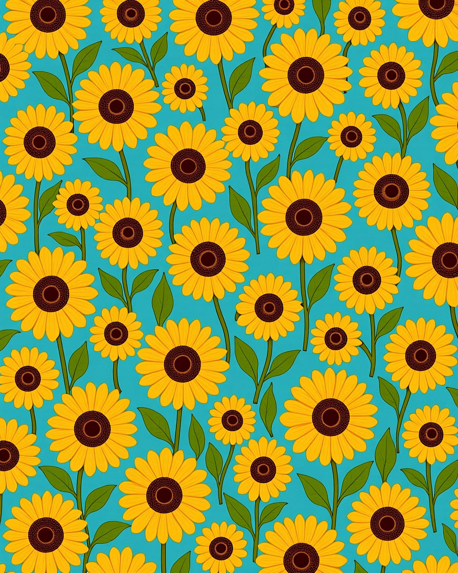 Bright Yellow Sunflowers Pattern Rug