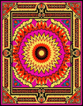 Vibrant Sunburst Mandala Pattern Rug