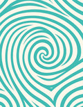 Teal Swirl Retro Pattern Rug