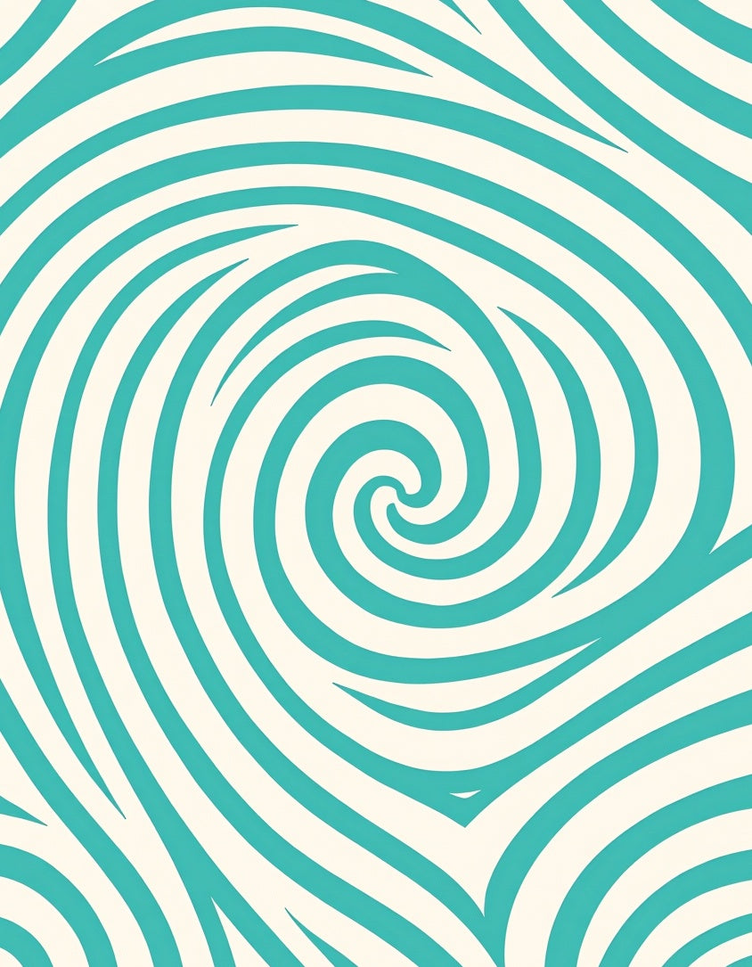 Teal Swirl Retro Pattern Rug