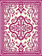 Damask Floral Symmetrical Pattern Rug
