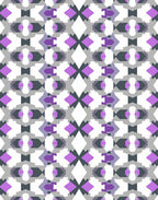 Modern Purple Gray Geometric Abstract Pattern Rug