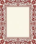 Classic Red Floral Scroll Border Design Rug