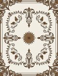Vintage Scrollwork Floral Medallion Design Rug