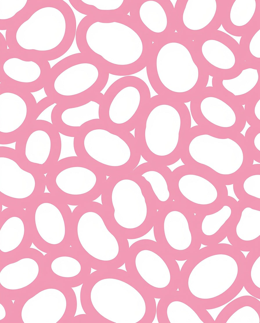 Playful Pink Abstract Organic Shapes Rug