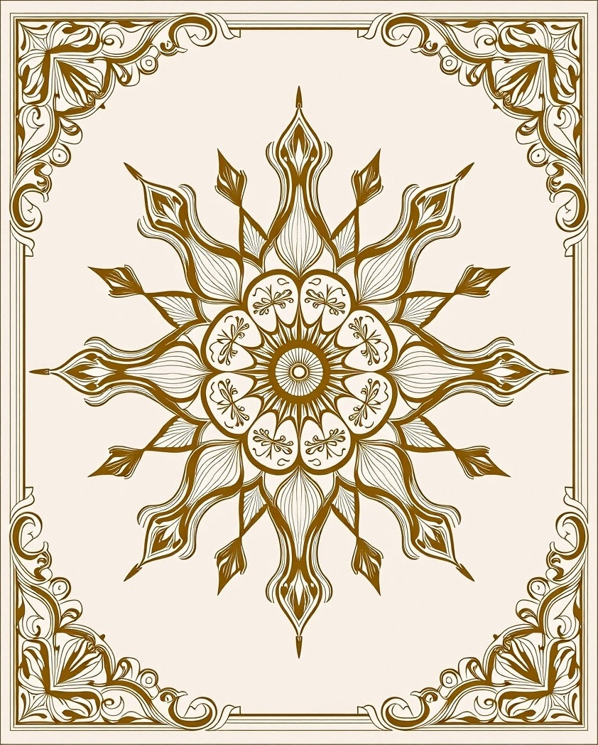Ornate Floral Medallion Pattern Rug