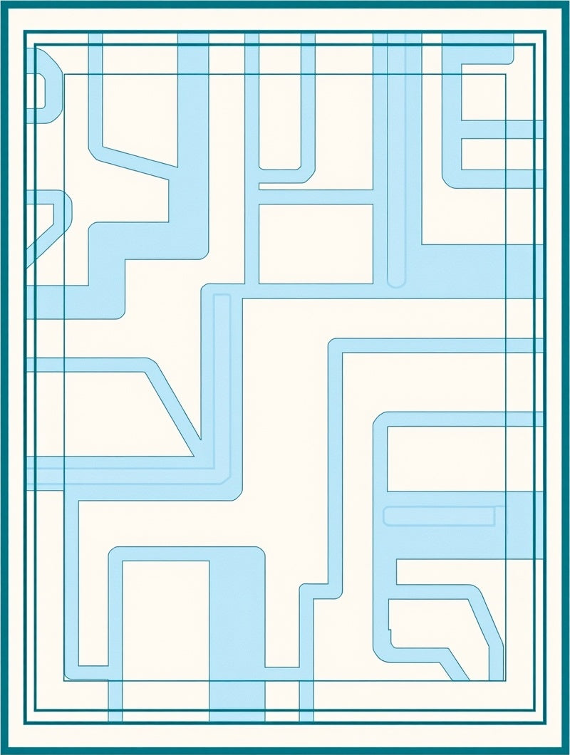 Geometric Lines Maze Pattern Design Rug