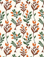 Autumnal Botanical Floral Pattern Rug