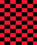 Bold Red Black Checkered Pattern Rug