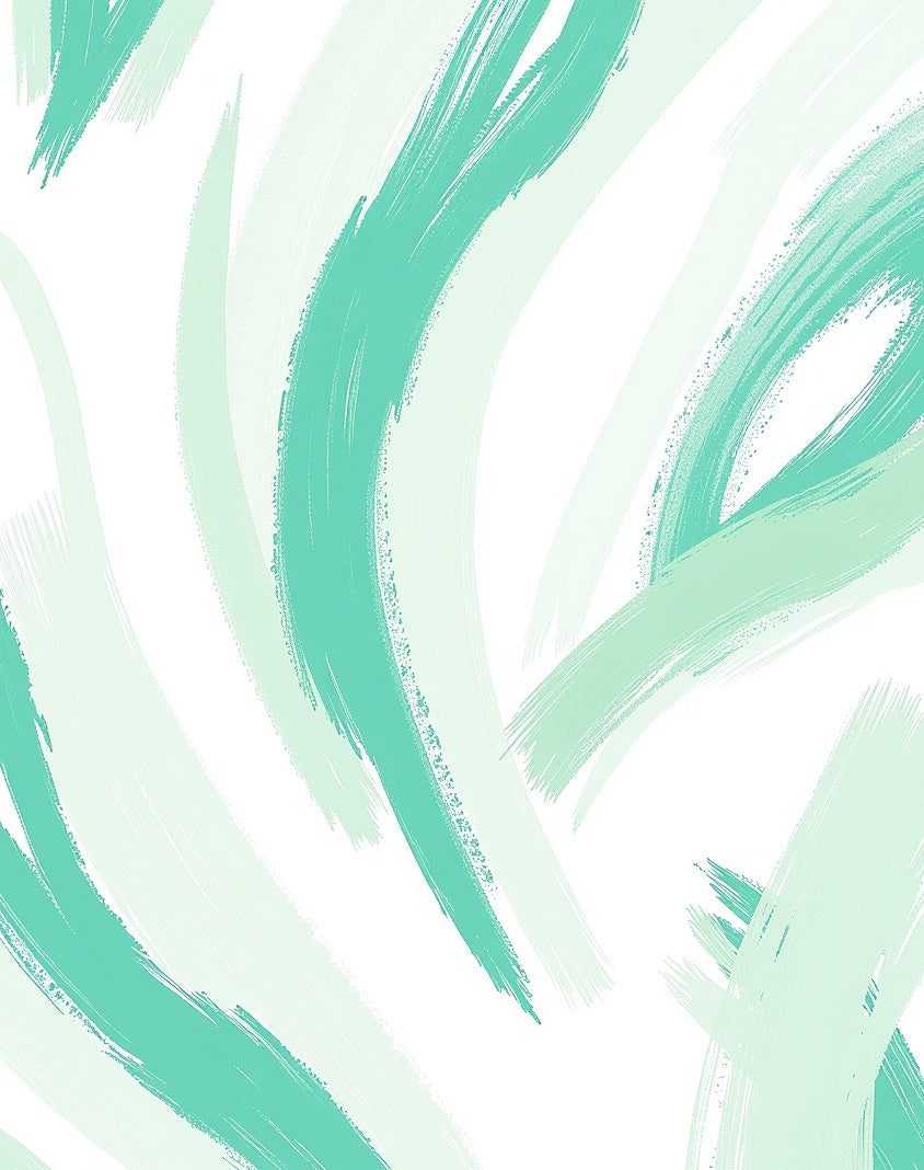 Abstract Aqua Brush Stroke Pattern Rug